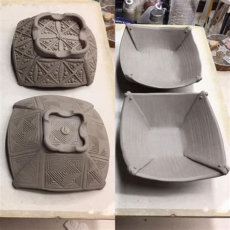 bowl pottery ideas|hand built pottery slab templates.